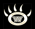 The school's logo, a paw print silhouette with the text "Westview Wolverines" and a large "W" written in the palm.