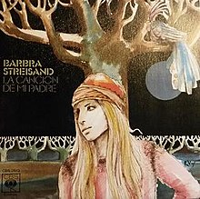 The Spain record sleeve appears displaying a cartoon-version of Streisand sitting in front of a brown tree along with the song's title.