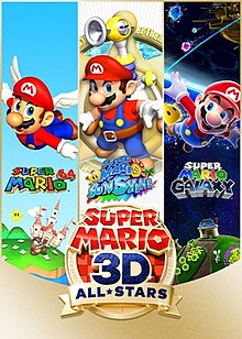 The icon art shows three games from the Super Mario series: Super Mario 64, Super Mario Sunshine, and Super Mario Galaxy.