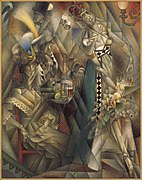 Jean Metzinger, 1912, Danseuse au café, Dancer in a café, oil on canvas, 146.1 x 114.3 cm, Albright-Knox Art Gallery, Buffalo, New York