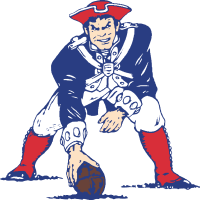 The Patriots' primary logo used in the Sullivan era from 1961 to 1992, known as "Pat Patriot". Today, it is kept as a secondary logo, complementing the modern logo, the "Flying Elvis"