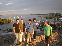 The Plaid Tongued Devils at Pilot's Monument, Yellowknife, NWT, Canada