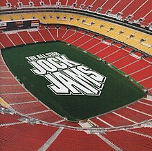 Football Stadium Field with the words "The All Star Jock Jams" imprinted on the field