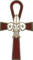 The Scouts Wadi el Nil from the 1930s for Copts and Egyptian Catholic Christians superimposed the national Scout emblem atop an ankh, the ancient Egyptian hieroglyphic character that read "life"