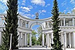 Entrance to the cemetery, a portal surrounded by columns