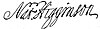 Nathaniel Higginson's signature