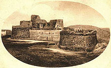 An old photograph of the Castle of Monte Sant'Angelo which was afterwards awarded to Skanderbeg by Ferdinand.