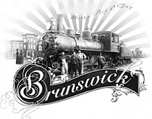 Old-fashioned steam locomotive logo