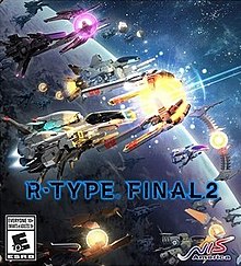 The box art from the game R-Type Final 2, showcasing multiple controllable ships flying through outer space with a planet in the background.