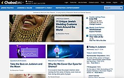 Screenshot of the homepage of Chabad.org as it appeared on July 21, 2021