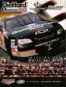 The 2000 DieHard 500 program cover, featuring Dale Earnhardt.