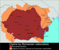 Possible claims on neighboring countries by Romanian nationalists