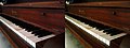 Stereoscopic picture of piano keys.