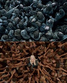 The "rebirthing" scene, and the concluding scene with Daenerys Targaryen in the third season