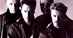 Tin Machine in 1991 Left to right: Reeves Gabrels, Tony Fox Sales, Hunt Sales and David Bowie