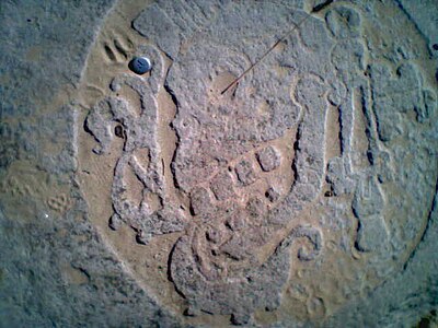 Foster Beach carving in stone