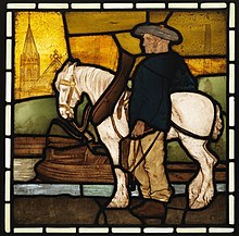 'The Canal Boatman' stained glass panel.