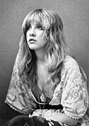 A black and white side shoot of Stevie Nicks