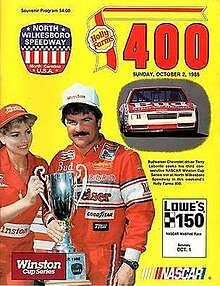 The 1988 Holly Farms 400 program cover, featuring Terry Labonte.