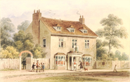 The Farthing Pie House in 1780, painted c. 1850 by Thomas H. Shepherd