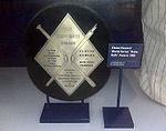 Elston Howard's Babe Ruth Award in the New York Yankees Museum