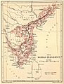 Madras Presidency shown in an 1880 map.