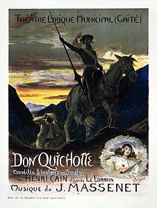 Don Quichotte poster, by Georges Rochegrosse (restored by Adam Cuerden)