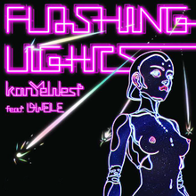 A woman show illuminated by "flashing lights"
