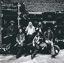 The Allman Brothers Band. Clockwise from upper left: Jai Johanny Johanson, Gregg Allman, Berry Oakley, Butch Trucks, Dickey Betts, Duane Allman.