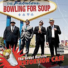 An image of four men in suits with a Las Vegas-style sign that says 'The Fabulous Bowling For Soup' behind them.