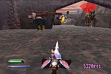 A screenshot of protagonist Lundi and his dragon Lagi battling some creatures