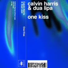 A blue and black visual featuring the lead artists' names, and the song title, along with the length of the track, the record label's logo and a PDF417 barcode.
