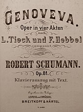 front cover of musical score, with name of work, librettists, composer and publisher