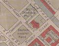An 1899 map showing the "Isr.[aelit] Temple" on the corner of Temple-Gasse & Nieder-Gasse