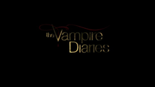 The show name written in gold against a black background and a ribbon of red above the word vampire