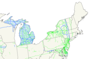 Map of upper-half articles (Northeast region)