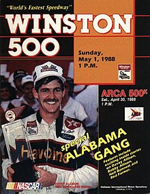 The 1988 Winston 500 program cover, featuring Davey Allison.