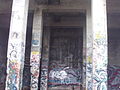 The columns in the main room of the bunker