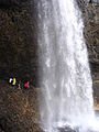 Hikers behind Moul Falls