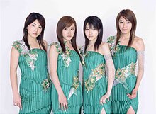 Elegies, 1 of the 3 Hello! Project shuffle units for 2005 L-R: Ayumi Shibata, Ai Takahashi, Reina Tanaka and Mai Satoda.