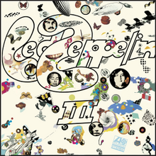 A collage of butterflies, teeth, zeppelins and assorted imagery on a white background, with the artist name and "III" subtitle at center written in bubble text.