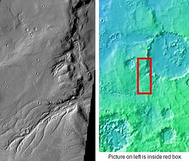 Semeykin Crater Drainage, as seen by THEMIS. Click on image to see details of beautiful drainage system.