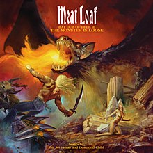 Cover shows a muscular long-haired, blond man on a motorbike wielding a sword, while a skimpily clad woman lies by fallen pillars; a fire-breathing monster with bat-like wings is in the background.