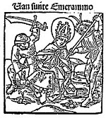 The Martyrdom of Emmeram, a woodcut from the incunabula of Steffen Arndes, Lübeck, 1484