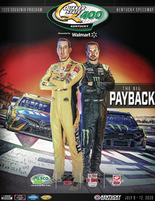 2020 Quaker State 400 program cover featuring Brothers Kyle and Kurt Busch and the 2019 Quaker State 400 finish