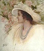 Queen Elizabeth The Queen Mother by Mariette Leslie Cotton (circa 1936, oil on Canvas, 28 1/8 x 24 inches)