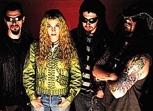 White Zombie circa 1995. Left to right: John Tempesta, Sean Yseult, Jay Yuenger, and Rob Zombie.