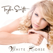 Cover artwork of "White Horse" showing Taylor Swift with blonde curly hair