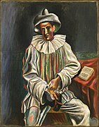 Pablo Picasso, 1918, Pierrot, oil on canvas, 92.7 × 73 cm, Museum of Modern Art, New York