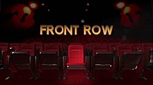 An image of red theater chairs. The show title is displayed on the upper side of the image.